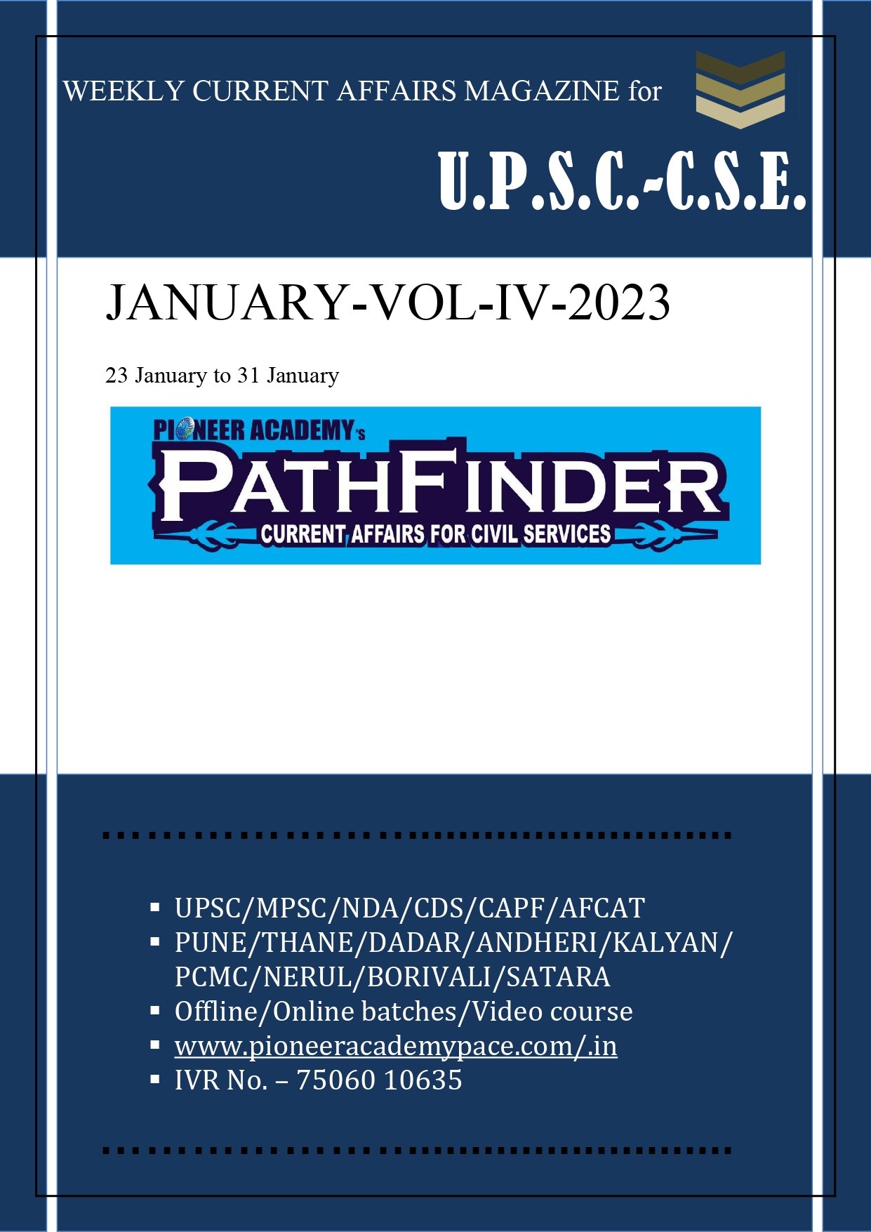 PATHFINDER- January     VOL IV